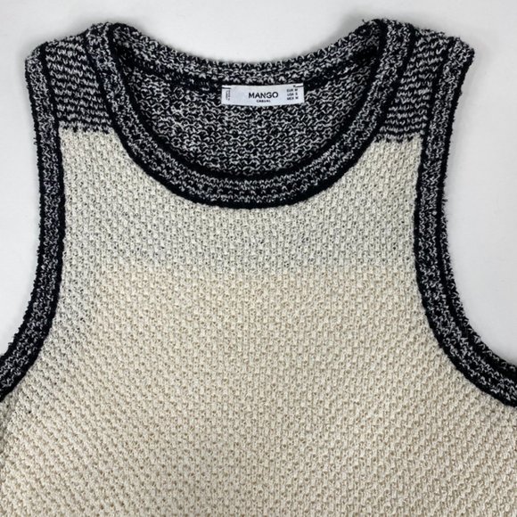 Mango Casual Knitted Sleeveless Top with Pom Poms Size Small - Picture 6 of 9